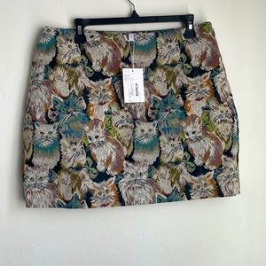 Cat print hi rise skirt